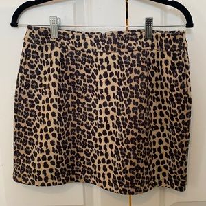 Leopard Mini Skirt with Zippered Back